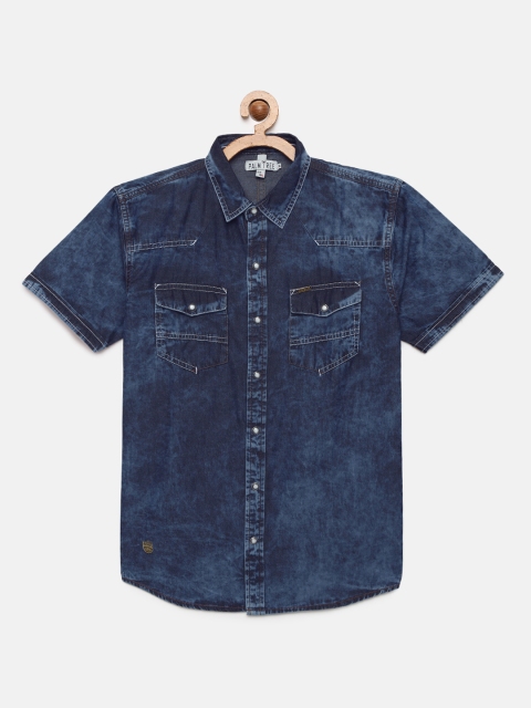 

Gini and Jony Boys Blue Regular Fit Faded Denim Casual Shirt