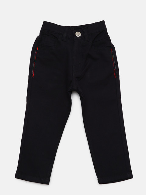 

Gini and Jony Boys Navy Blue Regular Fit Solid Trousers