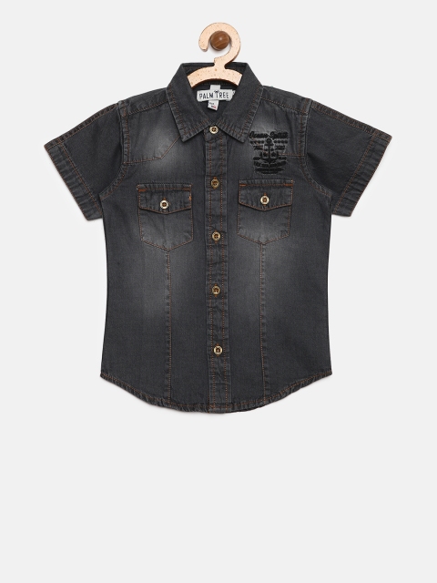 

Gini and Jony Boys Charcoal Grey Faded Denim Casual Shirt
