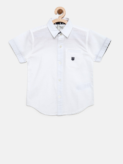 

Gini and Jony Boys White Regular Fit Solid Casual Shirt