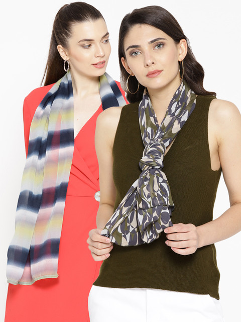

Trend Arrest Women Set of 2 Printed Scarves, Multi