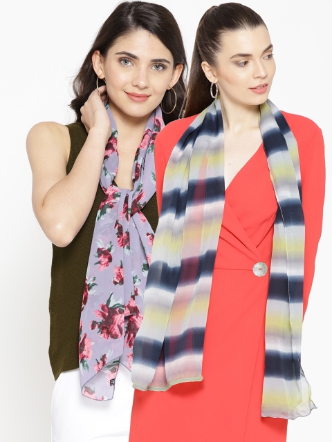 

Trend Arrest Women Pack of 2 Multicoloured Printed Scarves, Multi