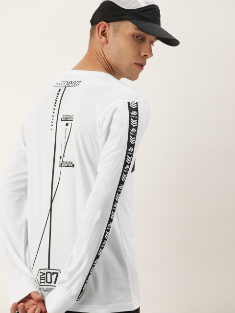 

Difference of Opinion Men White & Black Printed Round Neck T-shirt