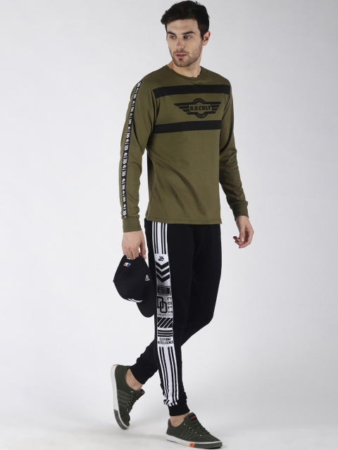 

Difference of Opinion Men Olive Green Printed Round Neck T-shirt