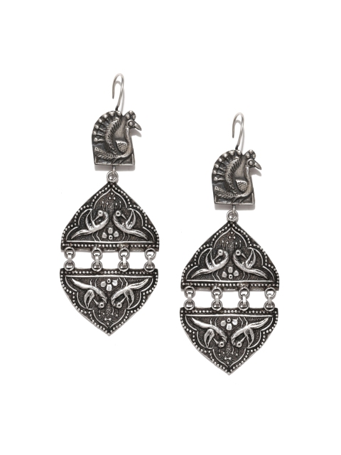 

ahilya Oxidised Sterling Silver Drop Earrings