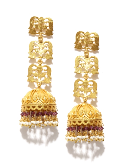 

ahilya Gold-Plated Sterling Silver Jhumka Earrings