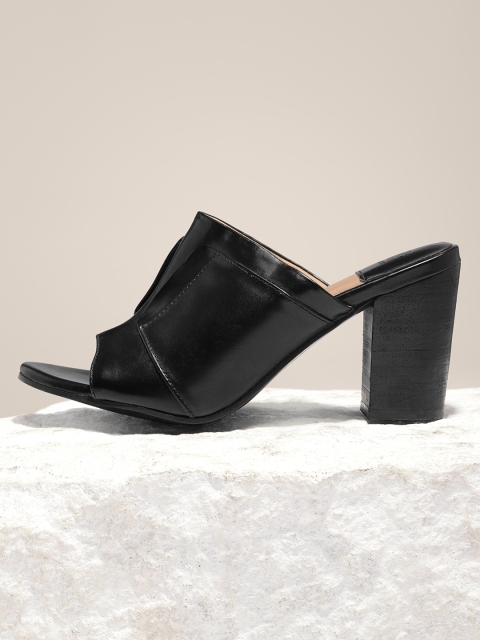 

her by invictus Women Black Solid Cushioned Mules
