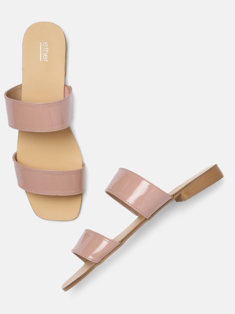 

ether Women Pink Solid Open Toe Flats