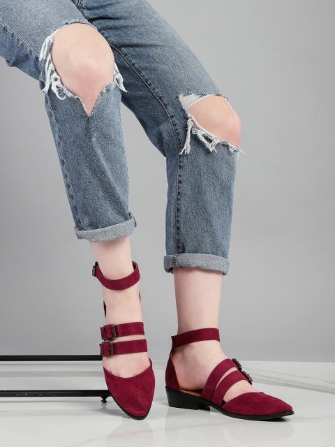 

Roadster Women Maroon Solid Sandals