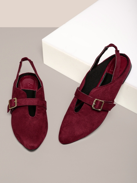 

her by invictus Women Red Solid Cushioned Mules
