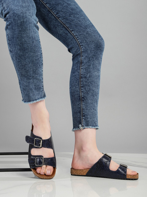 

Roadster Women Blue Textured Open Toe Flats