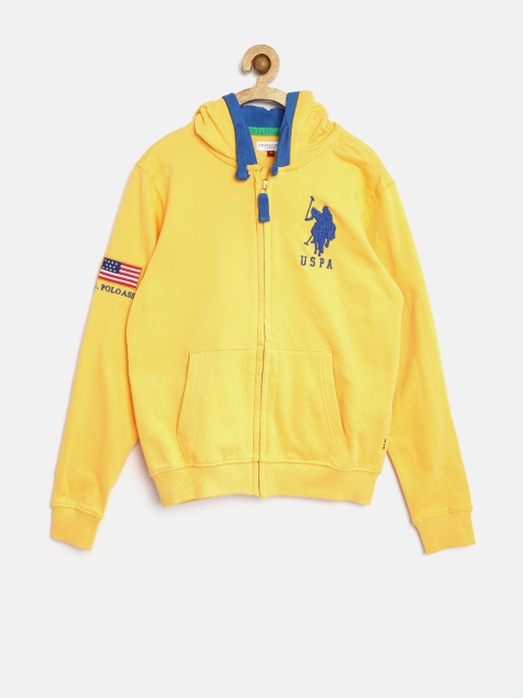 

U.S. Polo Assn. Kids Boys Yellow Hooded Sweatshirt