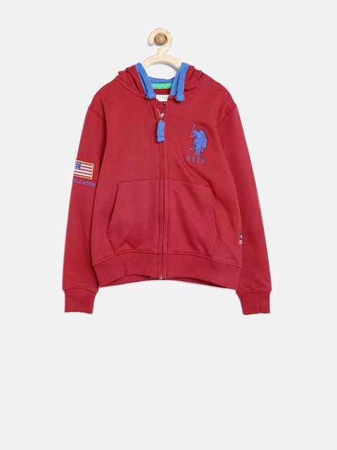 

U.S. Polo Assn. Kids Boys Red Hooded Sweatshirt
