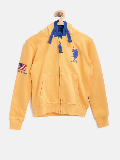

U.S. Polo Assn. Kids Boys Yellow Hooded Sweatshirt