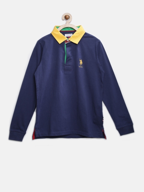 

U.S. Polo Assn. Kids Boys Navy Polo Solid T-shirt, Navy blue
