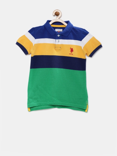 

U.S. Polo Assn. Kids Boys Multicolour Striped Polo T-shirt, Multi