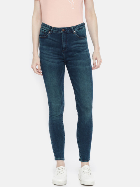 

SPYKAR Women Blue Alexa Super Skinny Fit High-Rise Clean Look Stretchable Cropped Jeans