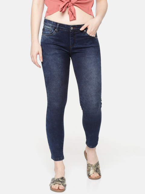 

SPYKAR Women Blue Alicia Super Skinny Fit Low-Rise Clean Look Stretchable Ankle Jeans