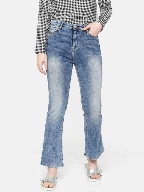 

SPYKAR Women Blue Elissa Bootcut High-Rise Clean Look Stretchable Ankle Jeans