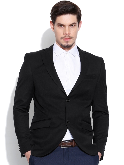 

Blackberrys Black Single-Breasted Slim Fit Formal Blazer