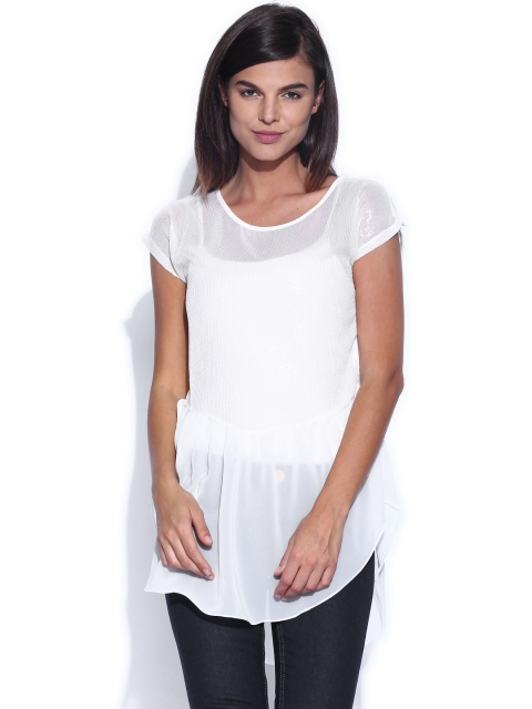 

DressBerry Off-White Sequinned Top
