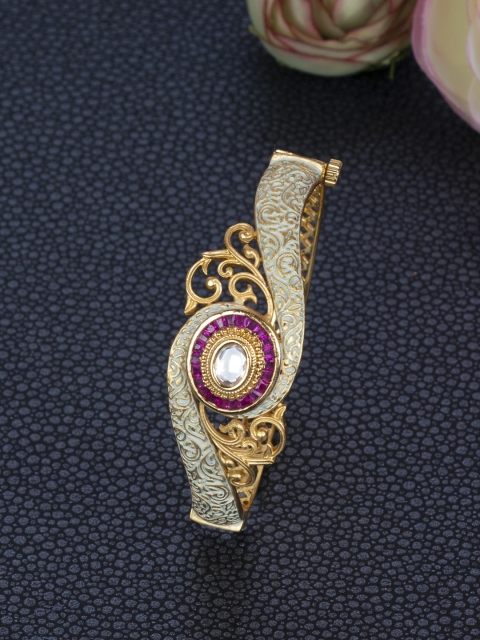 

AccessHer Gold-Plated Vilandi Kundan Enamel Kada