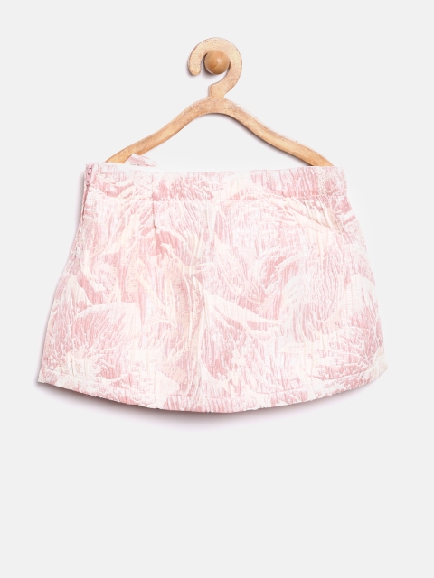 

United Colors of Benetton Girls Pink & Off-White Flared Skirt