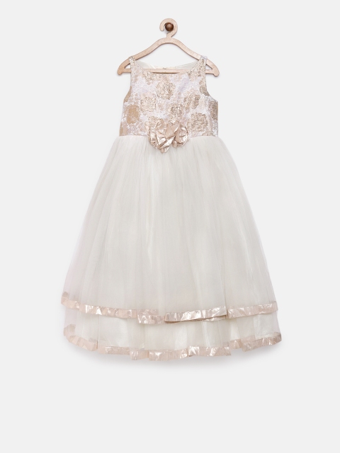 

Pink Cow Girls Embellished White Fit and Flare Dress