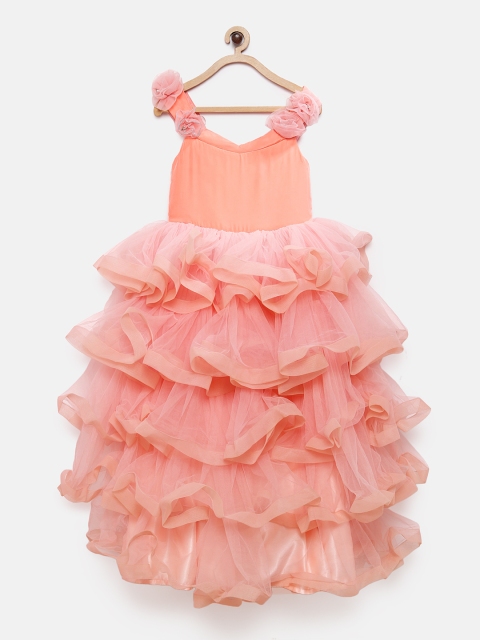 

Pink Cow Girls Peach-Coloured Fit and Flare Dress