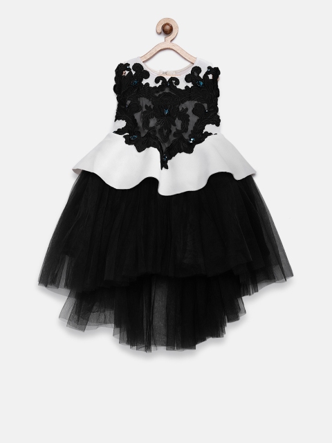 

Pink Cow Girls Embellished Black Balloon Dress