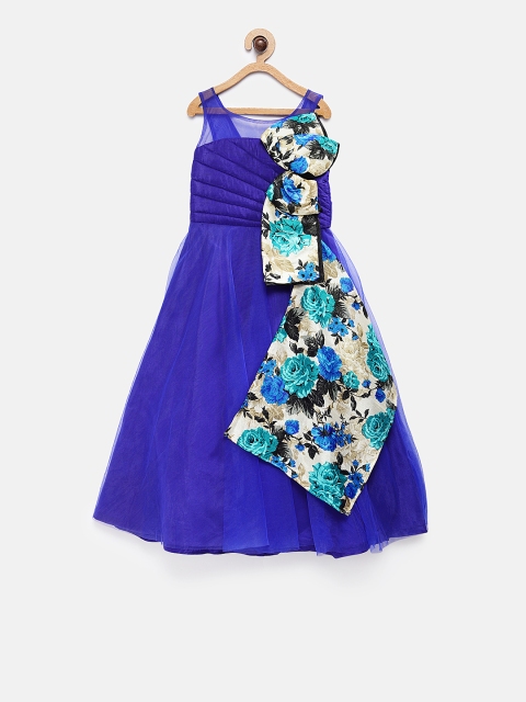 

Pink Cow Girls Blue Solid A-Line Dress