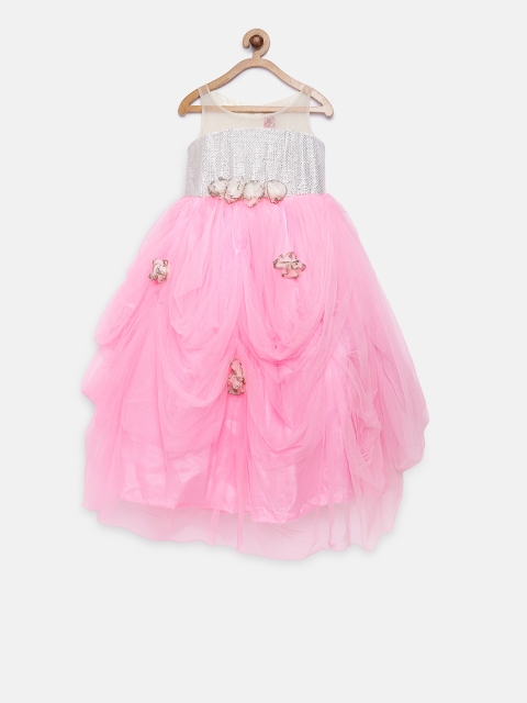 

Pink Cow Girls Embellished Pink Fit and Flare Dress