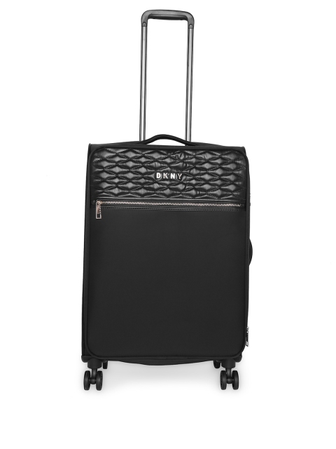 

DKNY Unisex Black Quilted Soft Range Medium Trolley Bag