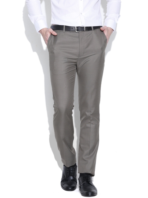 

Arrow Taupe Tapered Fit Formal Trousers, Grey