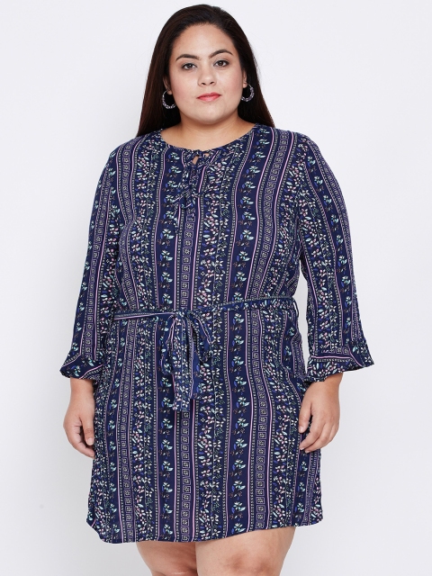 

Oxolloxo Women Navy Blue A-Line Dress