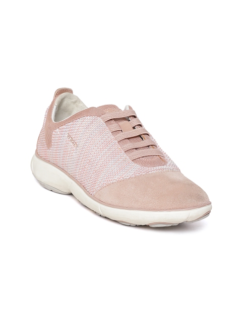 

Geox Women Peach-Coloured Woven Design Slip-On Sneakers