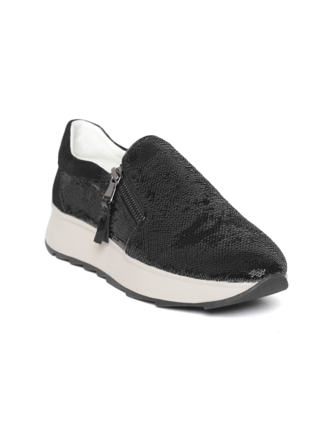 

Geox Women Black Sequinned Slip-On Sneakers