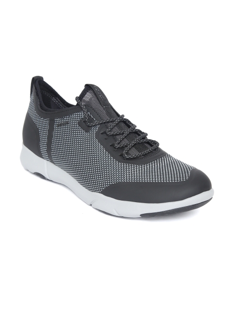 

Geox Men Black & Grey Woven Design Sneakers