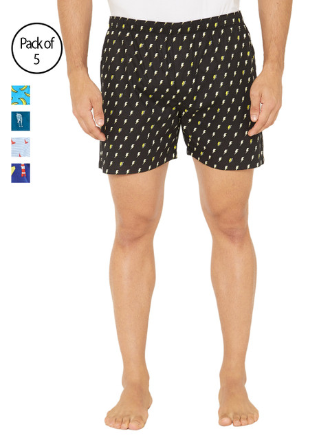 

XYXX Men Super Combed Cotton Printed Pack of 5 Remix Boxer XYBOX5PCKN16, Multi