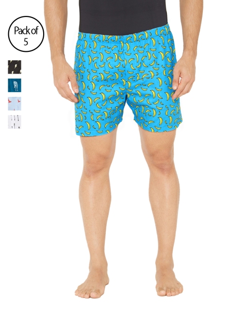 

XYXX Men Super Combed Cotton Printed Pack of 5 Remix Boxer XYBOX5PCKN20, Multi