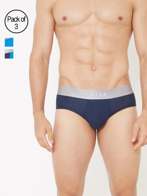 

XYXX Men IntelliSoft Antimicrobial Micro Modal Pack of 2 Dualist Briefs XYBRF3PCKN355, Navy blue