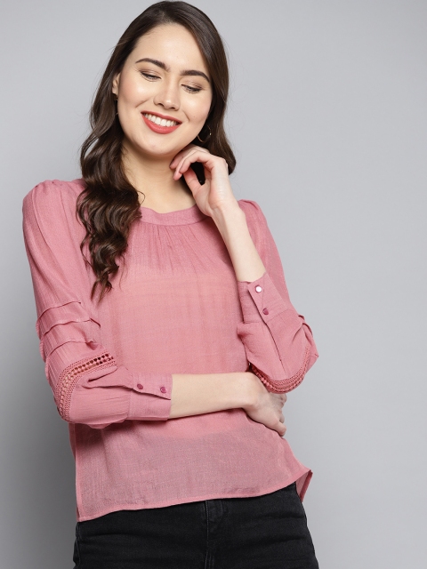 

Carlton London Women Dusty Pink Solid Top