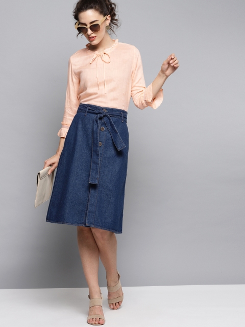 

Carlton London Women Peach-Coloured Solid Top