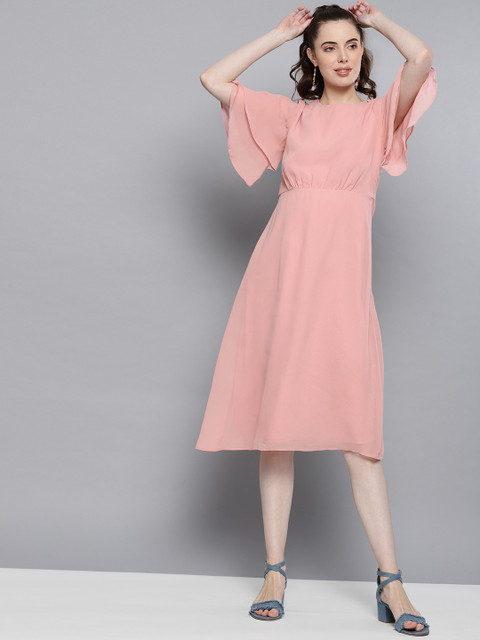 

Carlton London Women Dusty Pink A-Line Dress