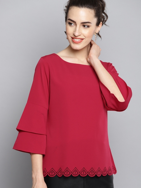 

Carlton London Women Maroon Solid Top