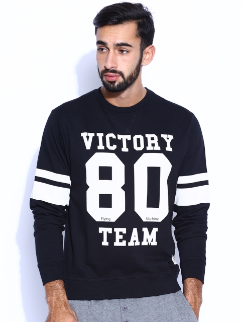 

Flying Machine Black Printed Sweatshirt