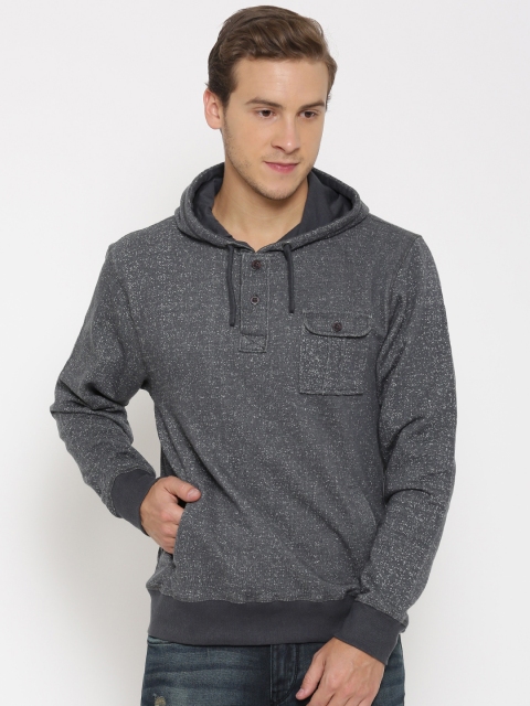 

Flying Machine Charcoal Grey Hooded Sweatshirt