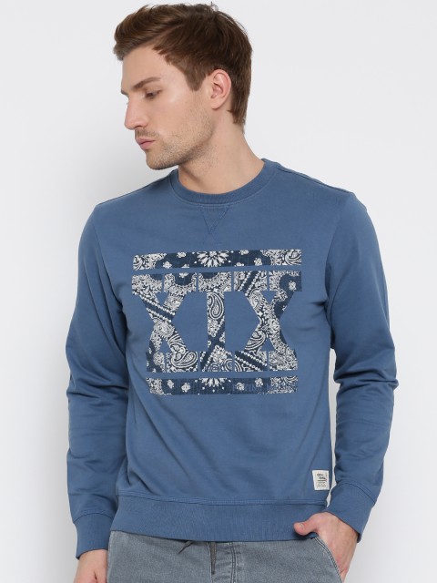 

Flying Machine Blue Printed Sweatshirt
