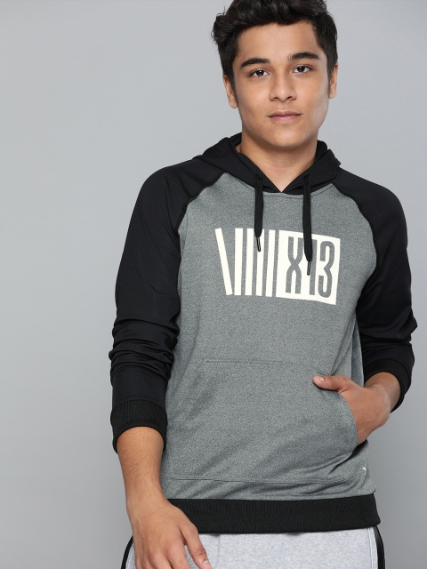 

HRX By Hrithik Roshan Boys Black & Grey Printed Training Active Sweatshirt