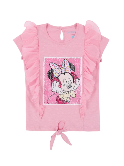 

Pantaloons Junior Girls Pink Printed Round Neck T-shirt